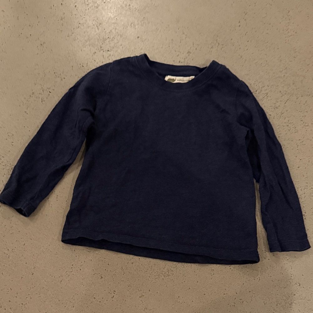 Monica and Andy Navy Blue Kids Long Sleeve Shirt 18-24M